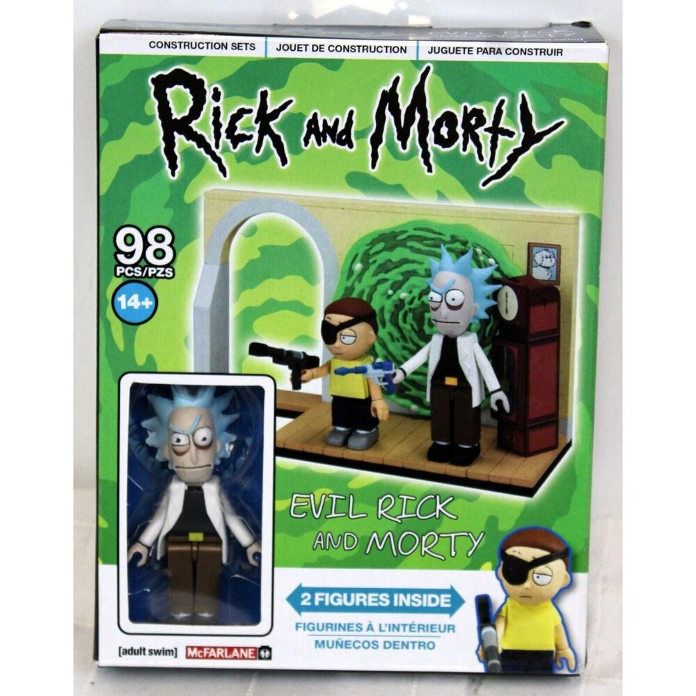 McFarlane Evil Rick and Morty Construction Set Model 98 Pc Build Kit NIB Cartoon
